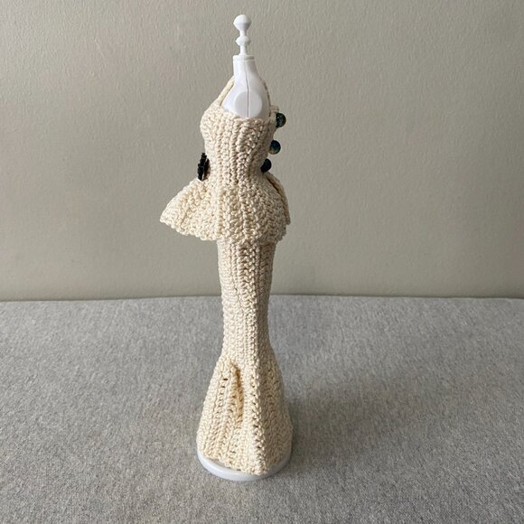 Handmade Crochet Cream Off White Top + Skirt Outfit for 29cm Doll 2-Piece Set - Picture 2 of 13